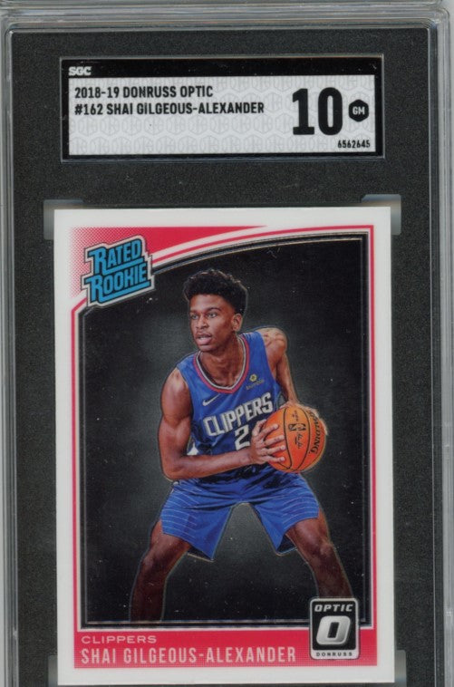 2018-19 Donruss Optic Shai Gilgeous-alexander Rated Rookie Base No 162 SGC 10 645