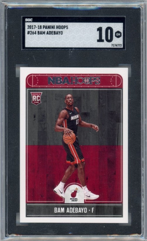 2017-18 Hoops Bam Adebayo Base Rookie No 264 Sgc 10 772