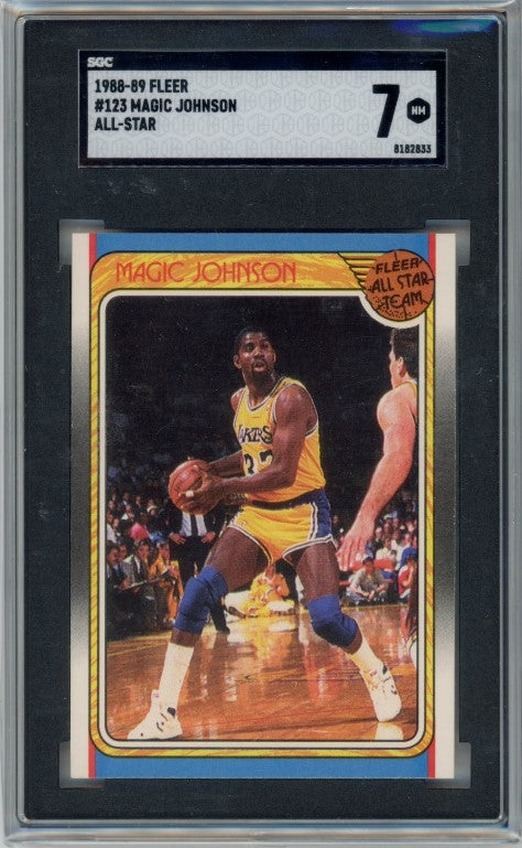 1988-89 Fleer Magic Johnson All-star No 123 Sgc 7 833