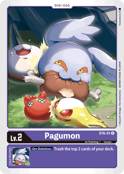 PLAYSET (4) 4x Pagumon ST6-01 Digimon Starter Deck Venomous Violet 