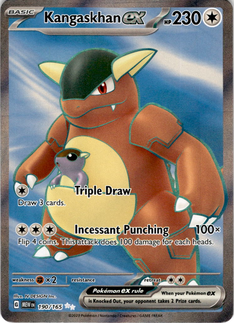 FULL ART Kangaskhan ex - 190/165 - Ultra Rare Scarlet & Violet 151