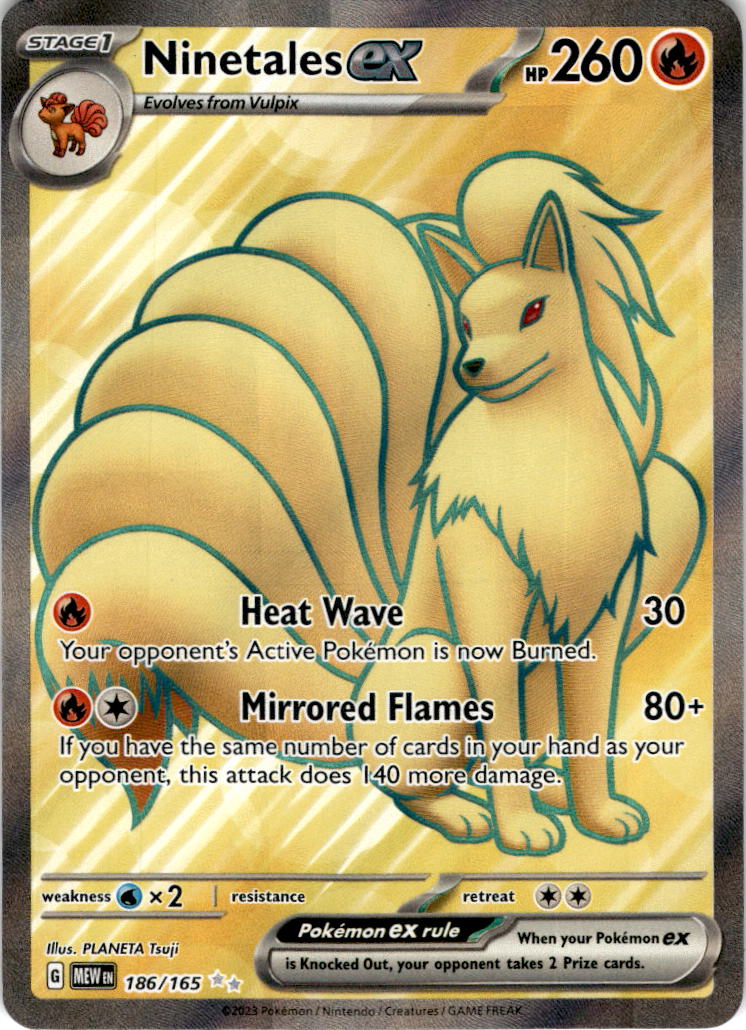 FULL ART Ninetales ex - 186/165 - Ultra Rare Scarlet & Violet 151