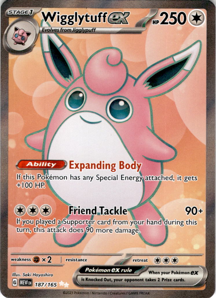 FULL ART Wigglytuff ex - 187/165 - Ultra Rare Scarlet & Violet 151