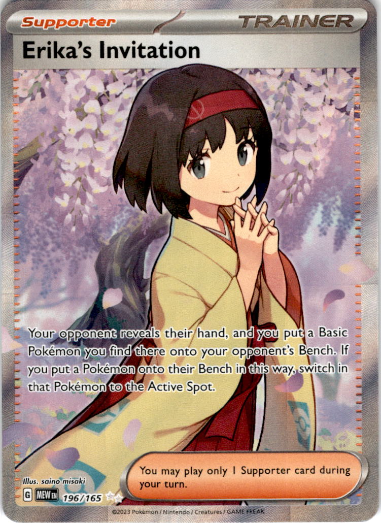 FULL ART Erika's Invitation - 196/165 - Ultra Rare Scarlet & Violet 151