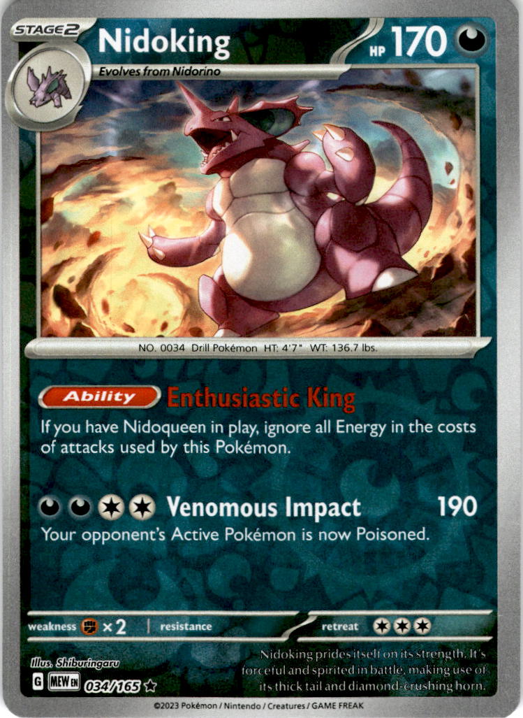 Nidoking - 034/165 - Reverse Holo Scarlet & Violet 151