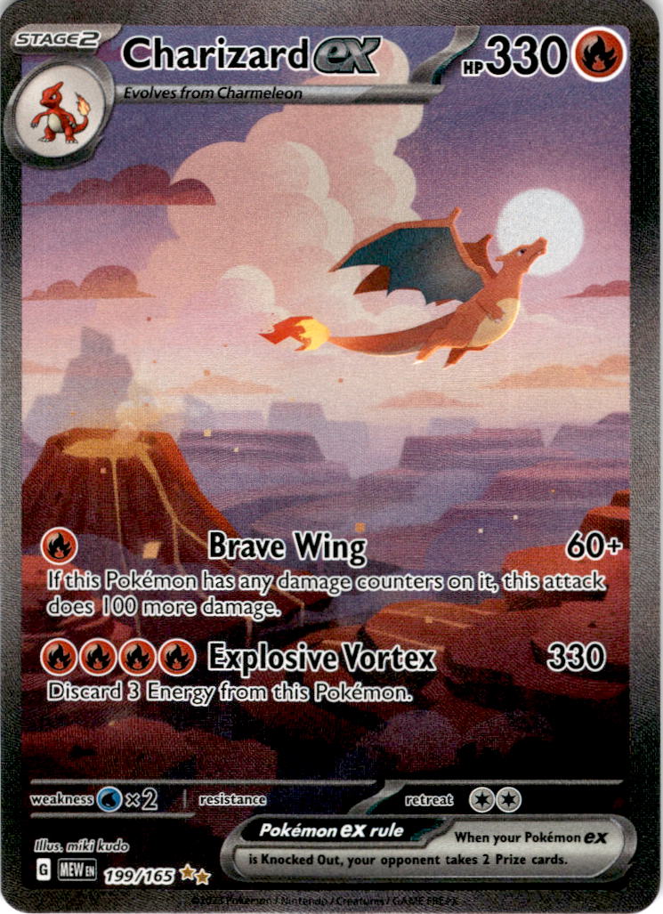 Charizard EX - 199/165 - Special Illustration Rare Scarlet And Violet Cherry Collectables Charizard EX - 199/165 - Special Illustration Rare Scarlet And Violet Cherry Collectables