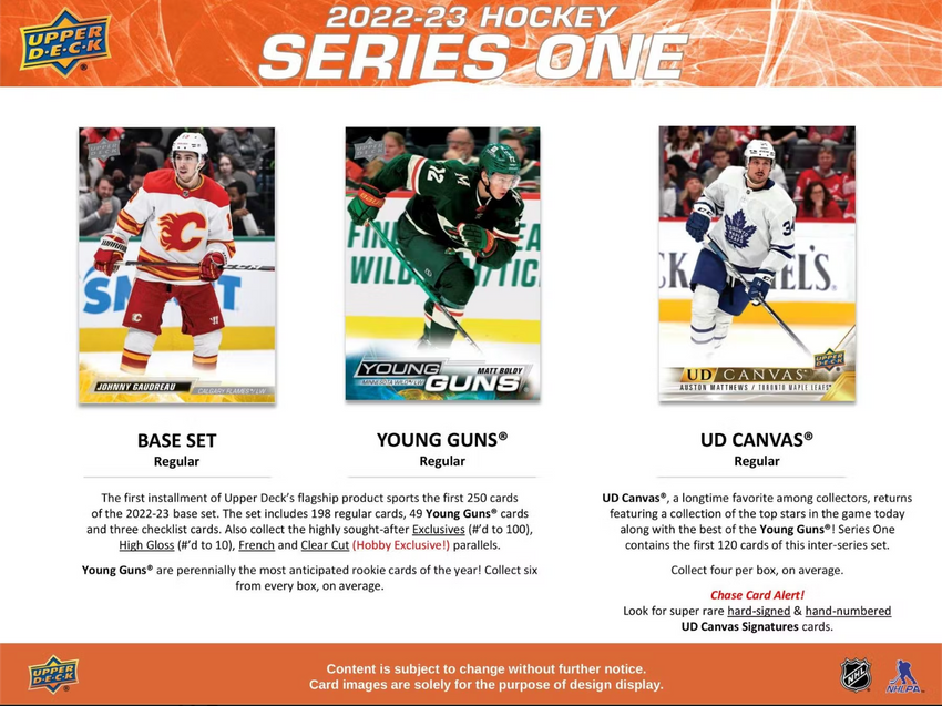 2022-23 Upper Deck Series 1 Hockey Hobby Box-Cherry Collectables