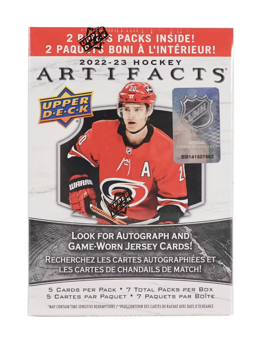 2022-23 Upper Deck Artifacts Hockey Retail 7-Pack Blaster Box-Cherry Collectables