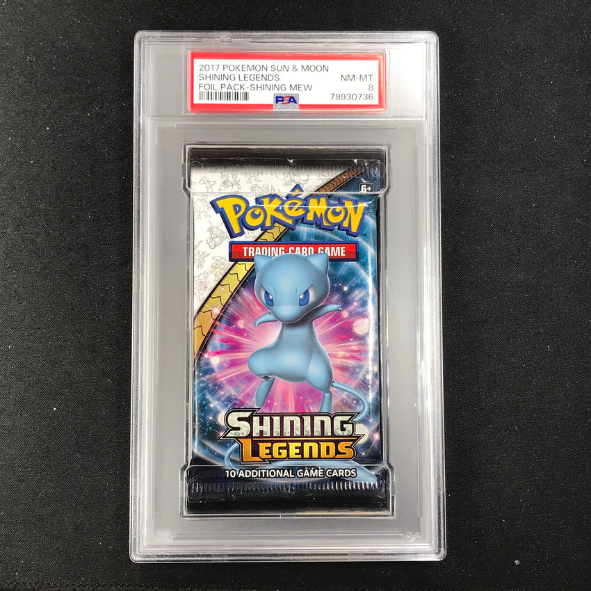 PSA 8 2017 Pokemon Sun And Moon Shining Legends Booster Pack - Mew 736 Cherry Collectables PSA 8 2017 Pokemon Sun And Moon Shining Legends Booster Pack - Mew 736 Cherry Collectables