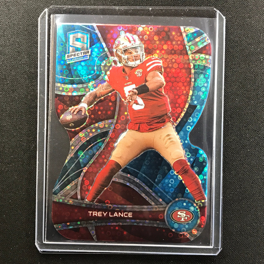 2022 Spectra Trey Lance Die Cut Neon Blue 27/50