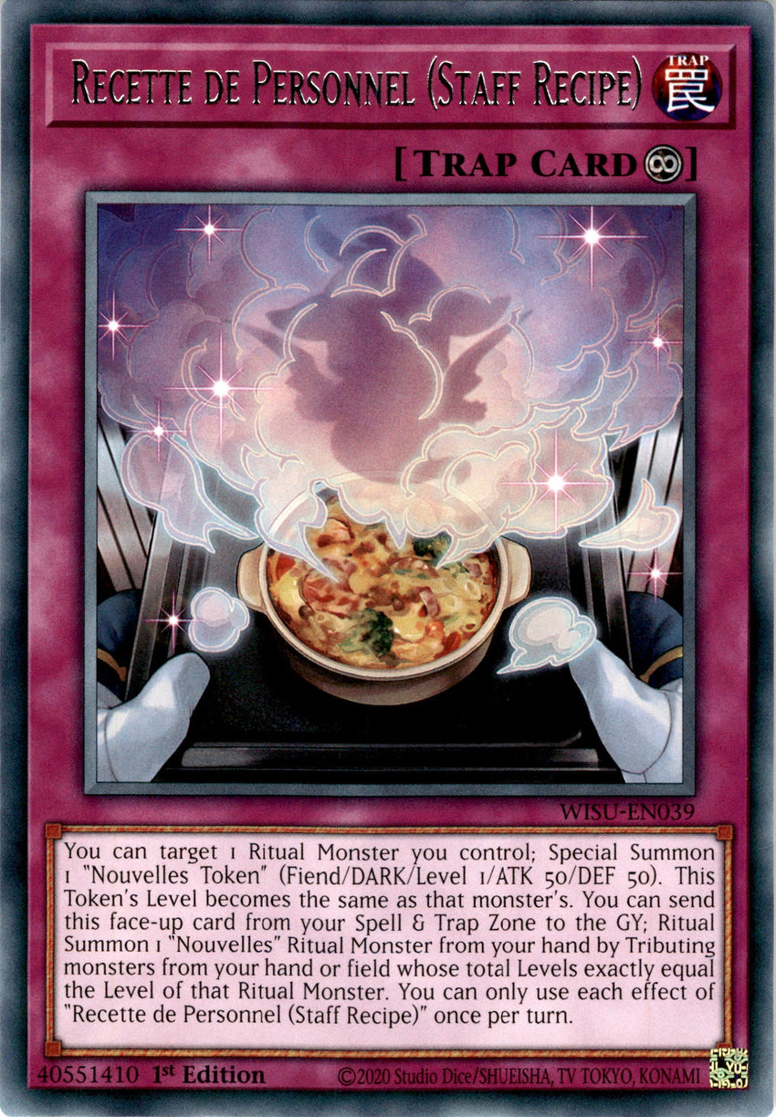Recette de Personnel (Staff Recipe) - WISU-EN039 - Rare 1st Edition