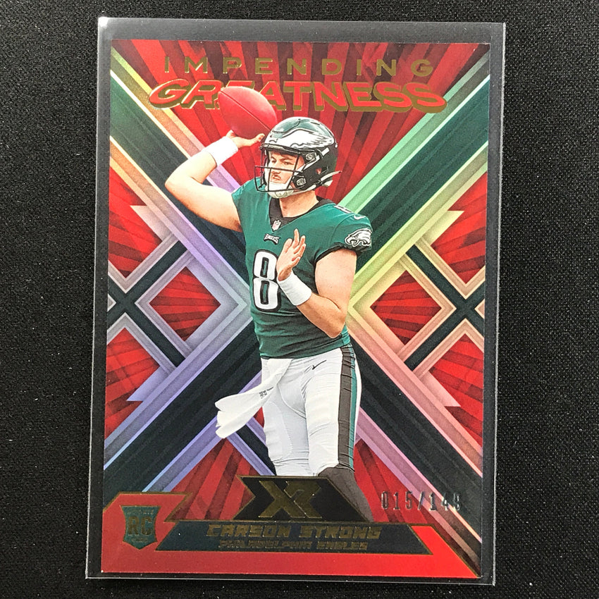 2022 Xr Carson Strong Impending Greatness Rookie Red 15/149