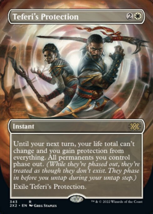 BORDERLESS Teferi's Protection 343# - Rare Double Masters 2022