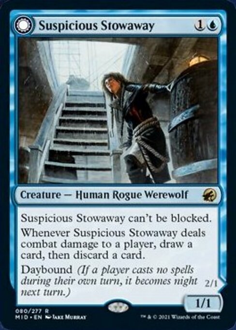80Suspicious Stowaway // Seafaring Werewolf 80/277 Rare - Midnight Hunt
