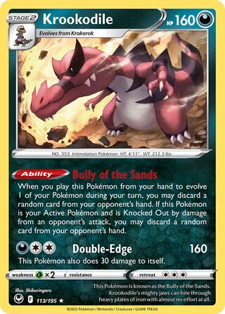 Krookodile - 113/195 - Holo Rare Silver Tempest