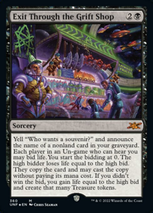 GALAXY FOIL Exit Through the Grift Shop #360 - Mythic Unfinity