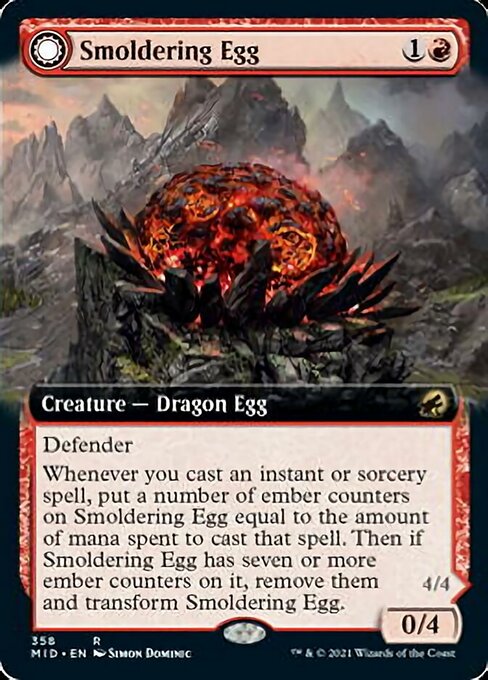 358EXTENDED Smoldering Egg // Ashmouth Dragon 358 - Midnight Hunt