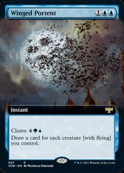 Extended Winged Portent - 365 - Rare Crimson Vow
