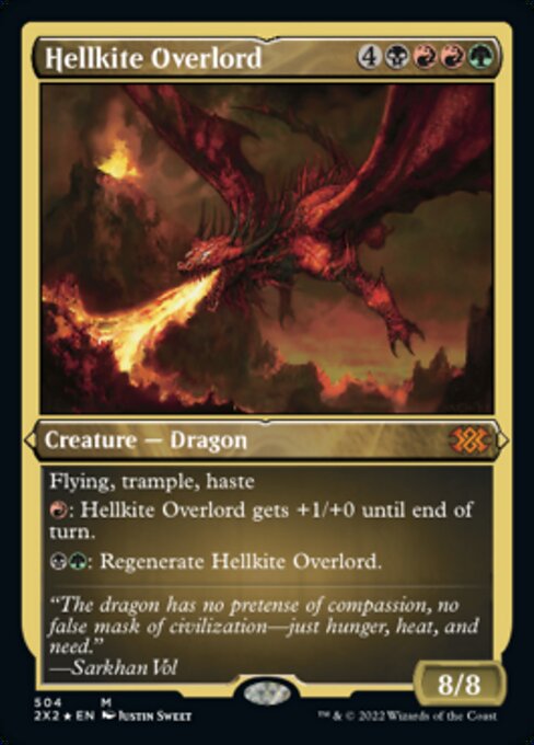 ETCHED FOIL Hellkite Overlord 504# - Mythic Double Masters 2022