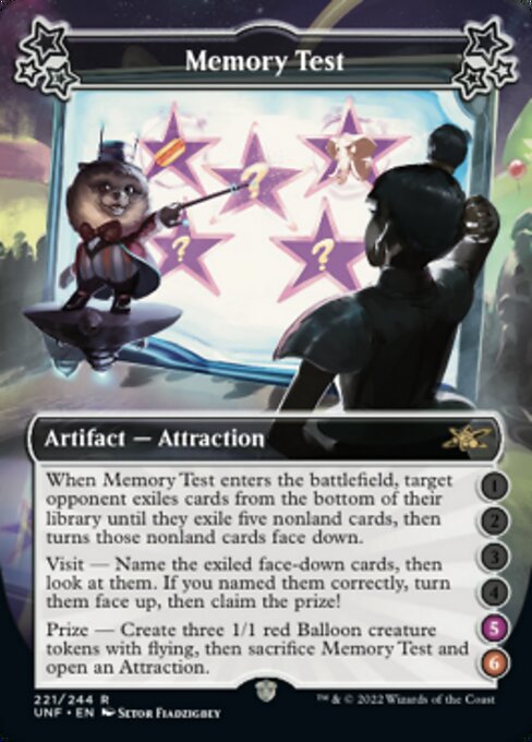 Memory Test 221 B/244  - Rare Unfinity