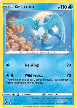 Articuno - 036/195 - Holo Rare Silver Tempest