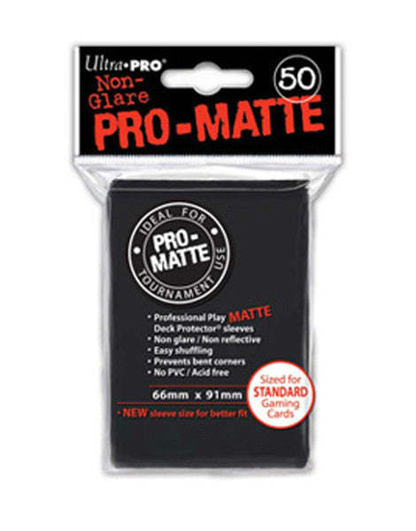 Ultra PRO - Black Standard - Pro-Matte Deck Protector® Sleeves 50ct-Cherry Collectables