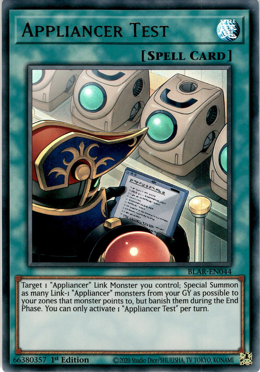 Appliancer Test x3 - BLAR-EN044 - Ultra Rare 1st Edition - PLAYSET (3)-Cherry Collectables