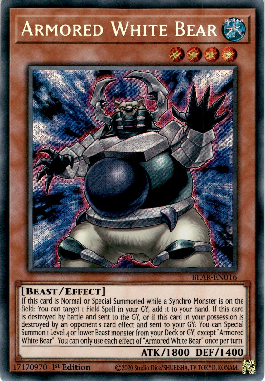 Armored White Bear - BLAR-EN016 - Secret Rare 1st Edition-Cherry Collectables