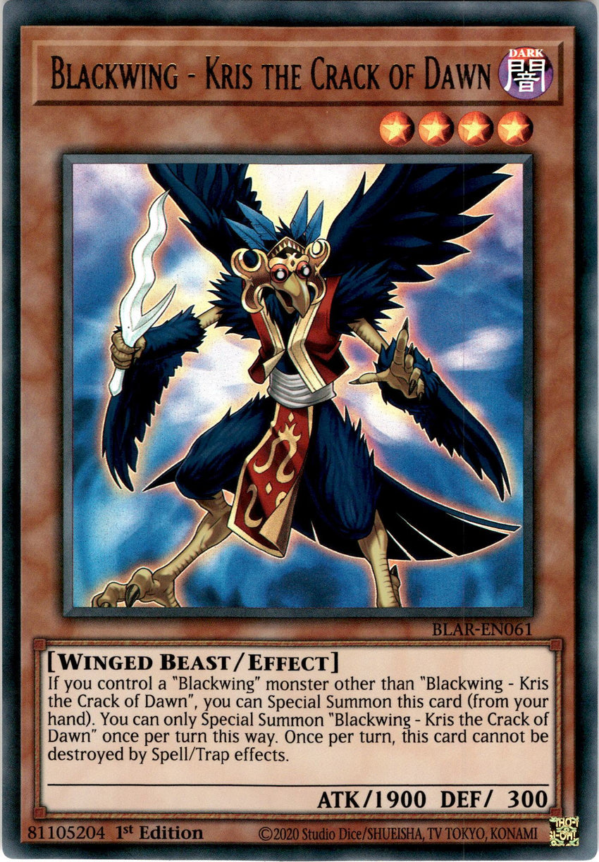 Blackwing - Kris the Crack of Dawn - BLAR-EN061 - Ultra Rare 1st Edition-Cherry Collectables