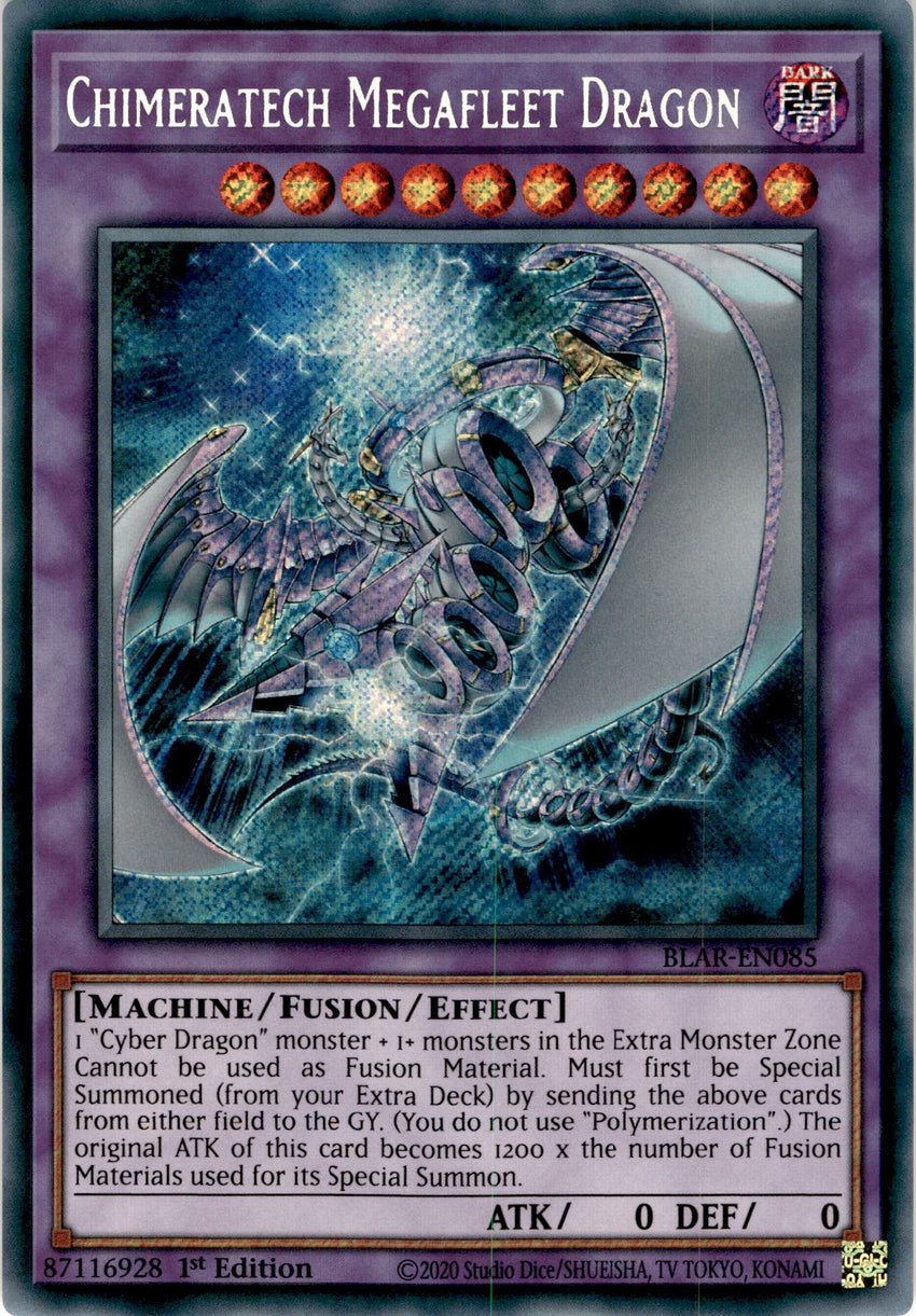Chimeratech Megafleet Dragon - BLAR-EN085 - Secret Rare 1st Edition-Cherry Collectables