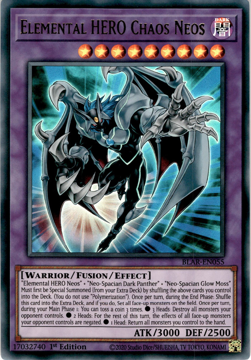 Elemental HERO Chaos Neos - BLAR-EN055 - Ultra Rare 1st Edition-Cherry Collectables
