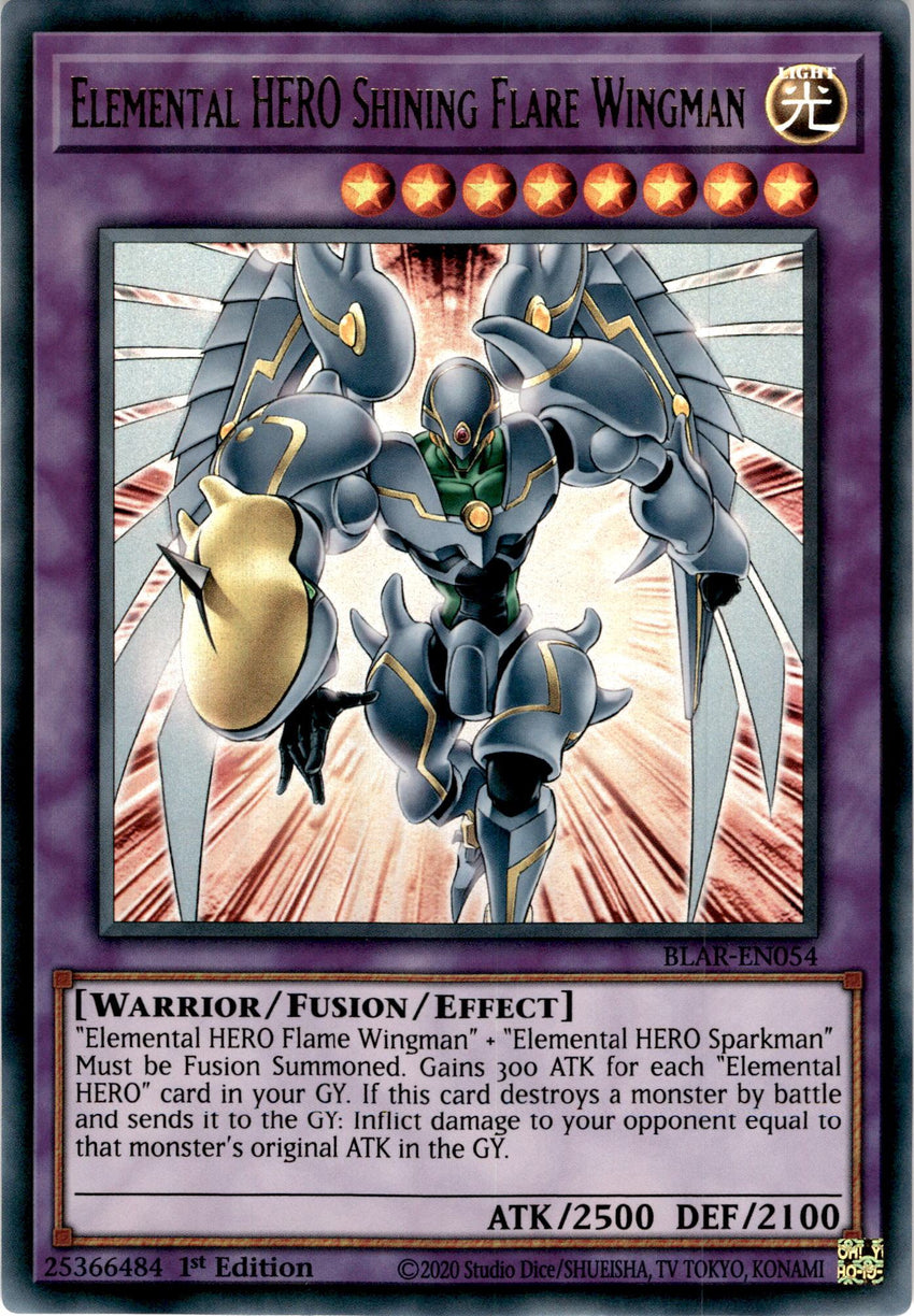 Elemental HERO Shining Flare Wingman - BLAR-EN054 - Ultra Rare 1st Edition-Cherry Collectables