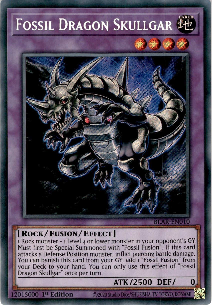 Fossil Dragon Skullgar - BLAR-EN010 - Secret Rare 1st Edition-Cherry Collectables