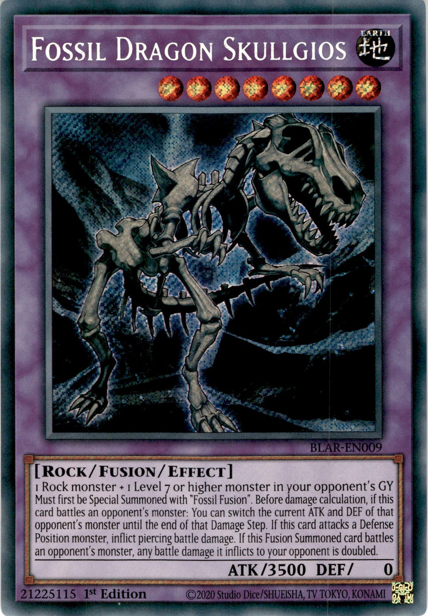 Fossil Dragon Skullgios - BLAR-EN009 - Secret Rare 1st Edition-Cherry Collectables