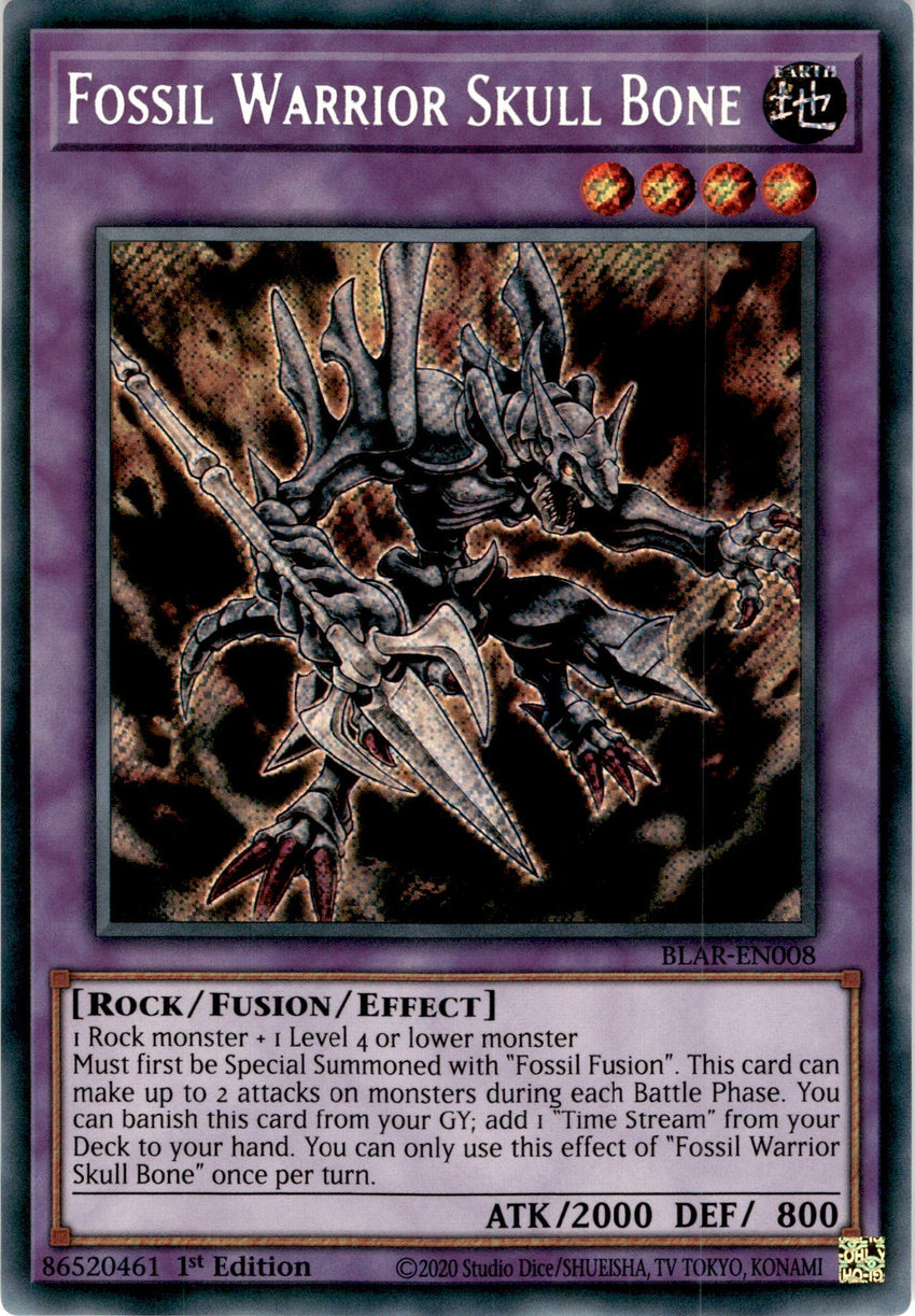 Fossil Warrior Skull Bone - BLAR-EN008 - Secret Rare 1st Edition-Cherry Collectables