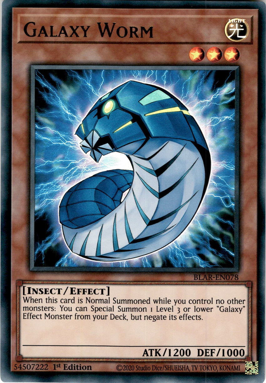 Galaxy Worm x3 - BLAR-EN078 - Ultra Rare 1st Edition - PLAYSET (3)-Cherry Collectables