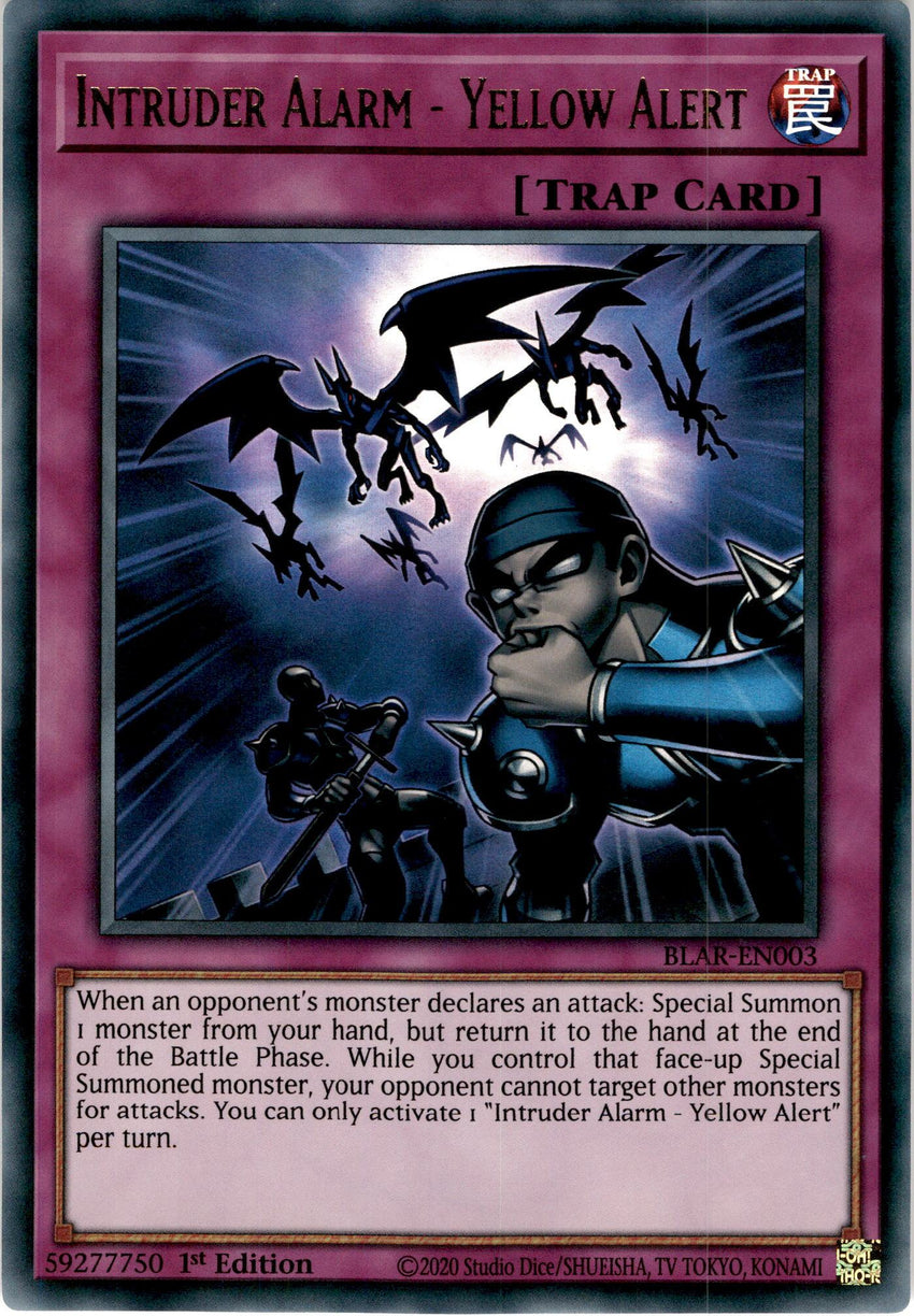 Intruder Alarm - Yellow Alert x3 - BLAR-EN003 - Ultra Rare 1st Edition - PLAYSET (3)-Cherry Collectables