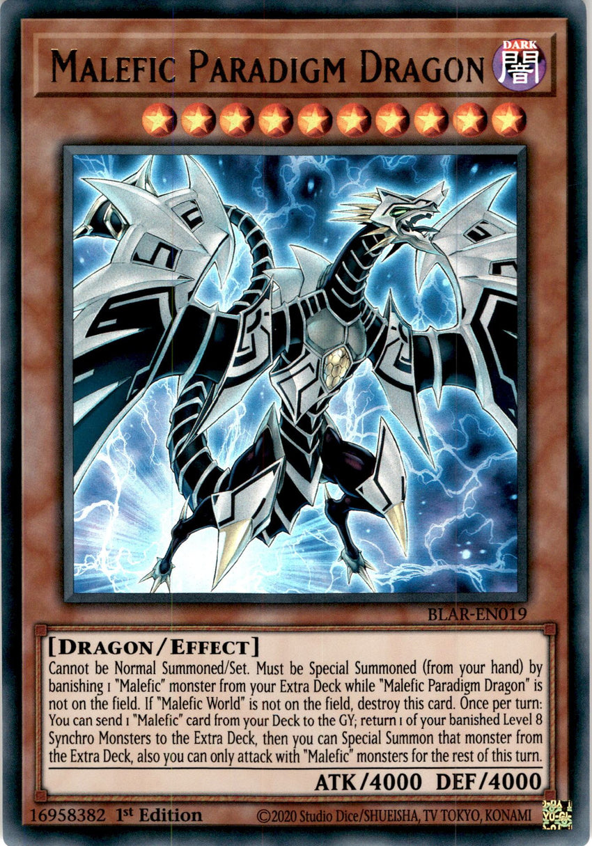 Malefic Paradigm Dragon - BLAR-EN019 - Ultra Rare 1st Edition - PLAYSET (3)-Cherry Collectables