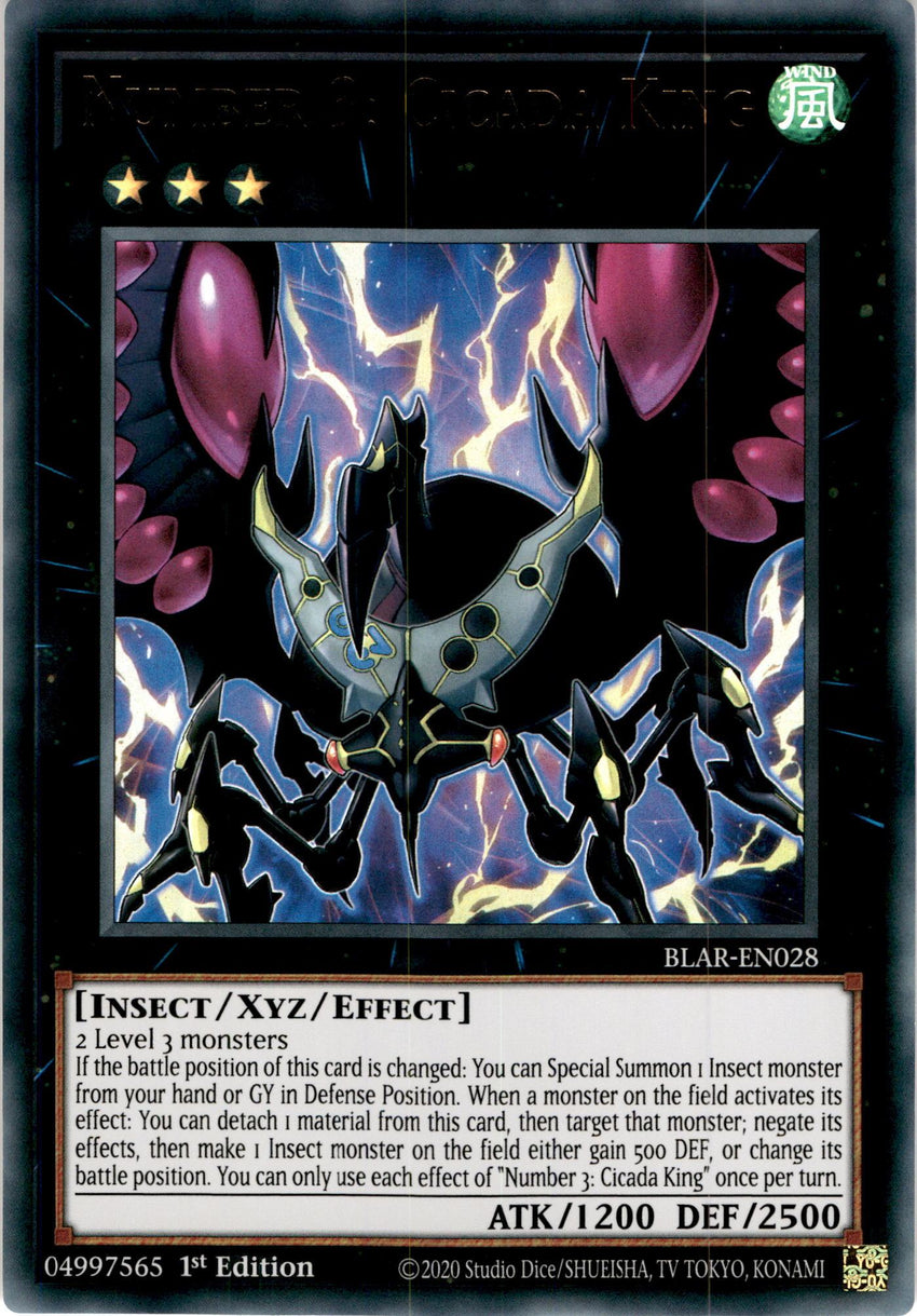 Number 3: Cicada King - BLAR-EN028 - Ultra Rare 1st Edition-Cherry Collectables