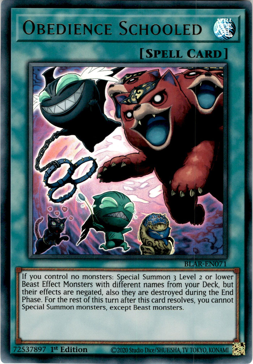 Obedience Schooled - BLAR-EN071 - Ultra Rare 1st Edition-Cherry Collectables