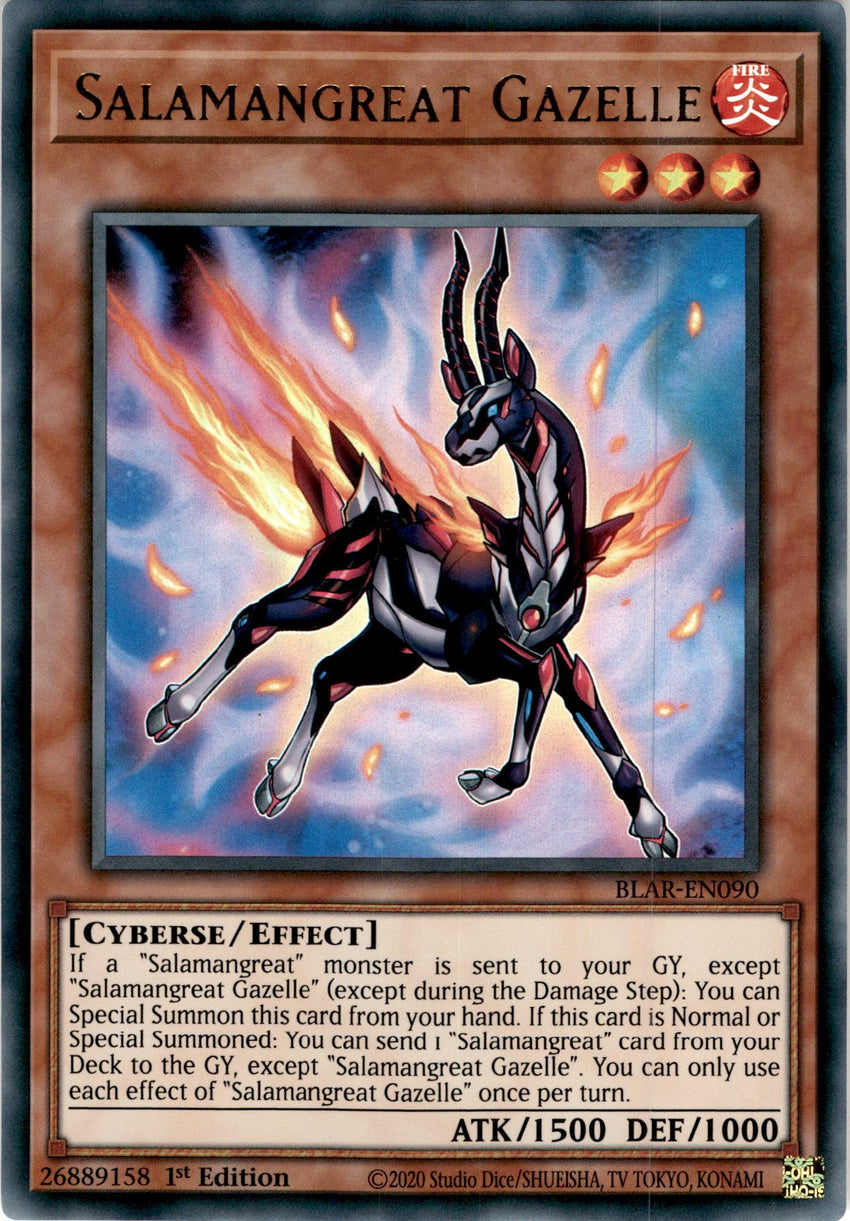 Salamangreat Gazelle - BLAR-EN090 - Ultra Rare 1st Edition-Cherry Collectables