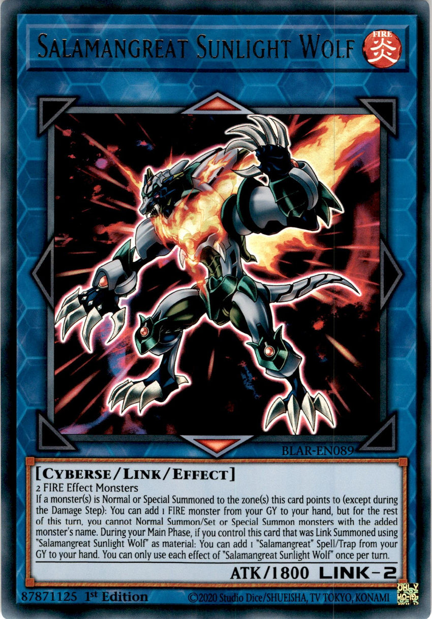 Salamangreat Sunlight Wolf - BLAR-EN089 - Ultra Rare 1st Edition-Cherry Collectables