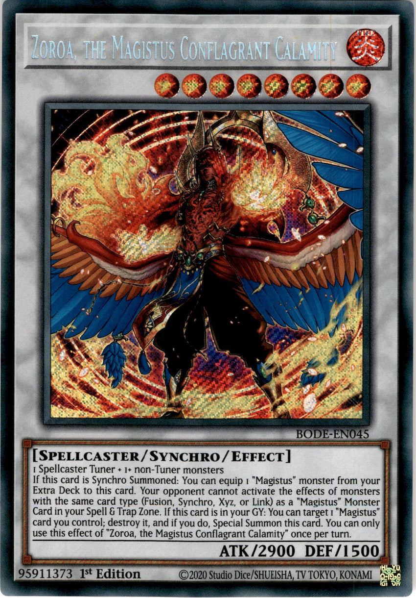 Zoroa, the Magistus Conflagrant Calamity - BODE-EN045 - Secret Rare 1st Edition