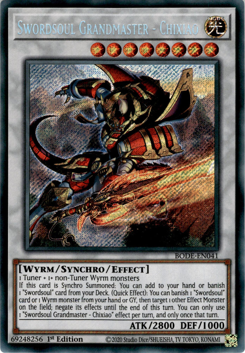 Swordsoul Grandmaster - Chixiao - BODE-EN041 - Secret Rare 1st Edition