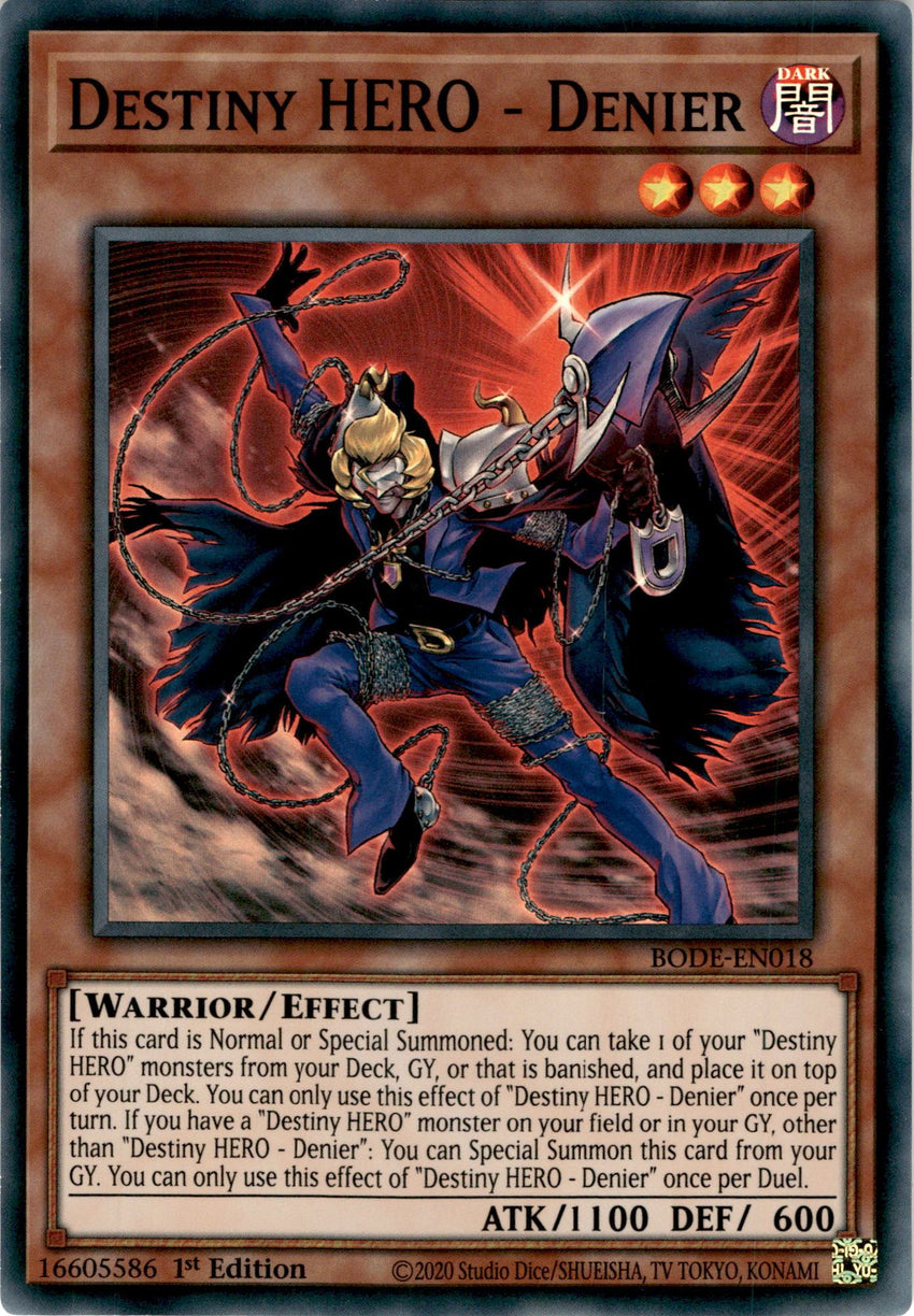 Destiny HERO - Denier - BODE-EN018 - Super Rare 1st Edition