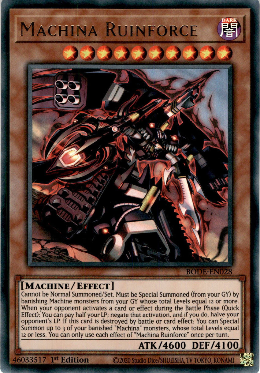 Machina Ruinforce - BODE-EN028 - Ultra Rare 1st Edition