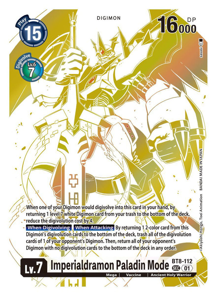 Imperialdramon Paladin Mode BT8-112 - BT14 Blast Ace Ghost Parallel Secret SSP Rare