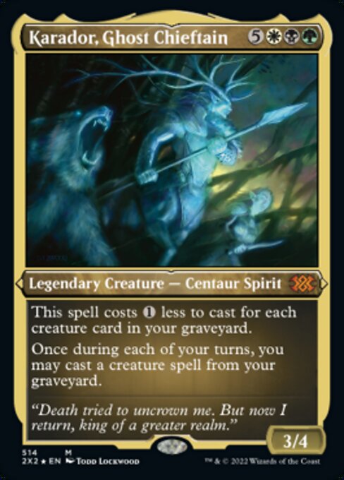 ETCHED FOIL Karador, Ghost Chieftain 514# - Mythic Double Masters 2022