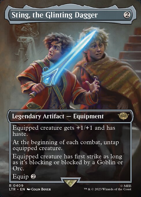 BORDERLESS Sting, the Glinting Dagger #409  - Rare Lord of the Rings: Tales of Middle-Earth