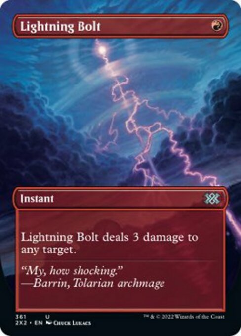 BORDERLESS Lightning Bolt 361# - Uncommon Double Masters 2022